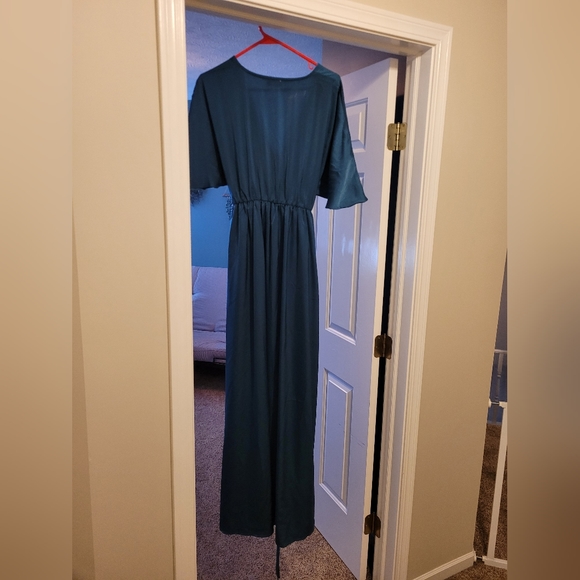 Pink Lily We Go Together Teal Belted Maxi Dress Size Medium - Picture 6 of 6